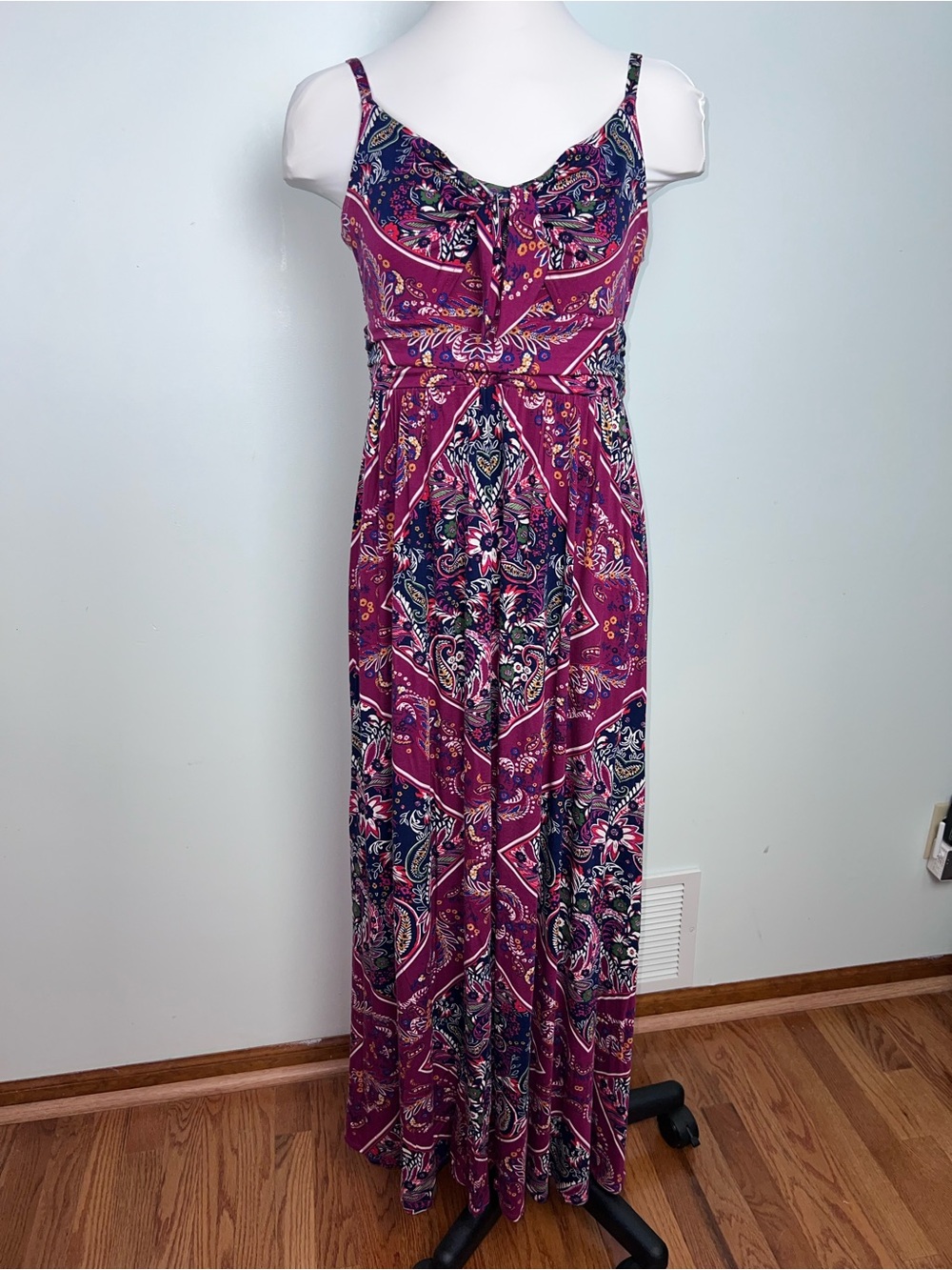 Moulinette Soeurs Anthropologie Paisley Maxi Dress Size M Boho Burgundy